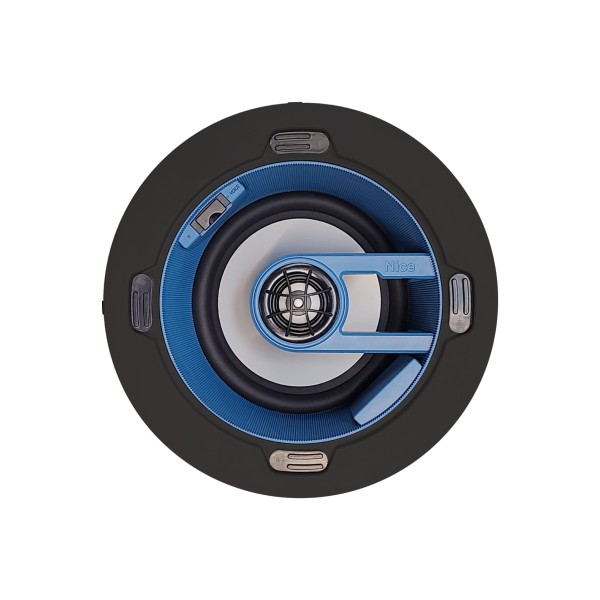 Linear/Osco Speaker System 6.5inch In-ceiling speaker with 15 degree fixed tilted anodized aluminum woofer, Pivoting 1 inch AccuAim tweeter/ tool-less install, per Each - SC2-IC6-TILT