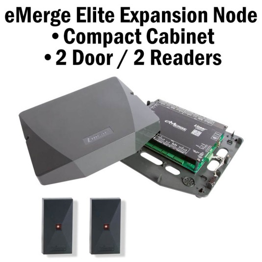 eMerge Elite 2-Door 2-Reader Expansion Node Bundle with Compact Cabinet