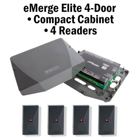 eMerge Elite-36 4-Door Compact Cabinet W/4-Reader Bundle System