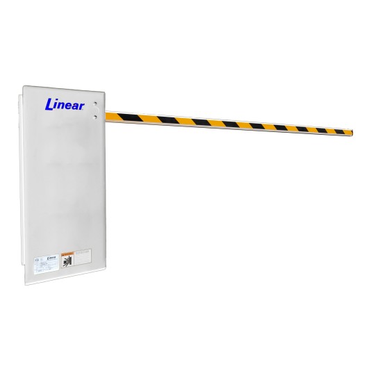 Linear BGUS-D-18-211-WS Single Phase Barrier Gate Opener with DC Battery and 18 ft Arm (1/2 HP / 115 Volt)