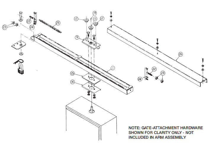 VSGSWG Gate Arm Replacement Parts VSGSWG Replacement Parts Swing