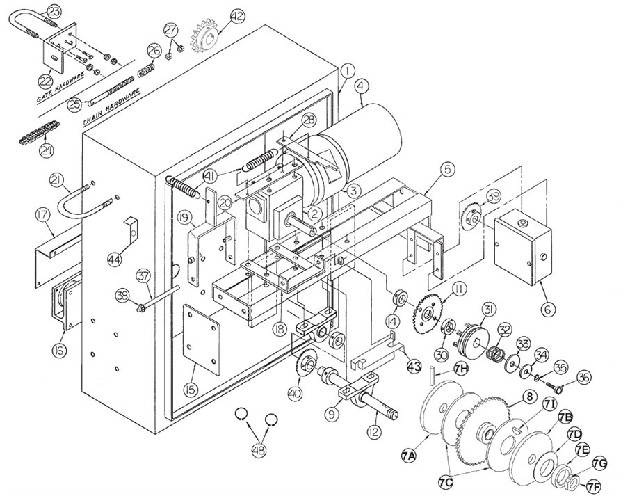 GSLG-A Gate Operator Parts Diagram