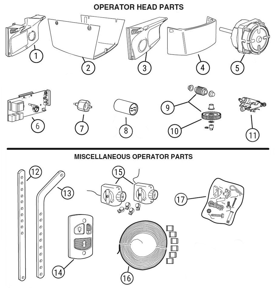 LCO Garage Door Opener Parts Diagram